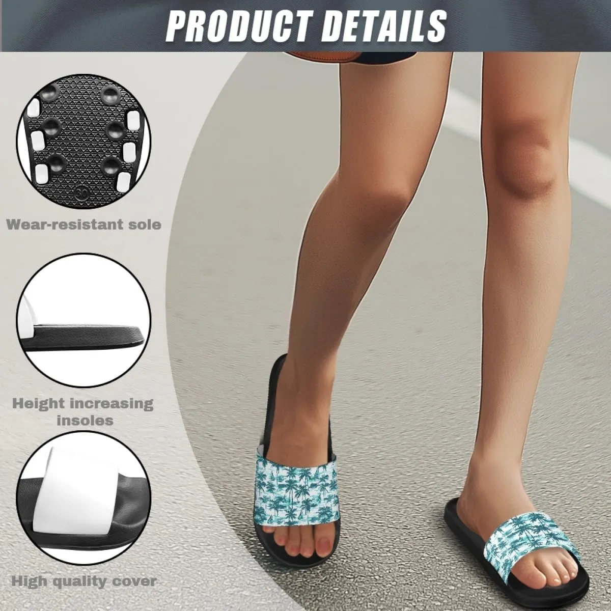 Slides & Slippers for Women Men Cute Waterproof Slide Sandals with Slip Resistant Summer Quick Dry Beach Pool Shower Shoes