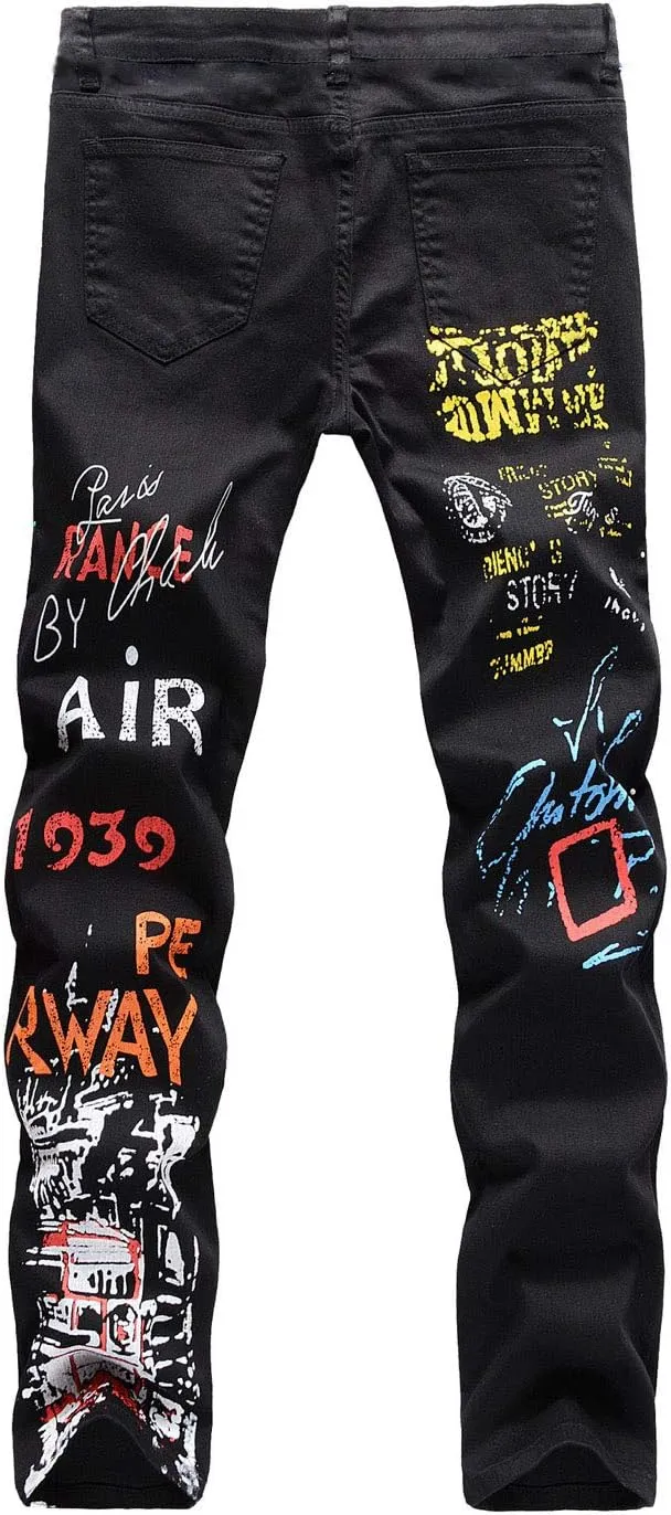 Slim Fit Men's Jeans, Ripped Stretch Jeans Denim Pants