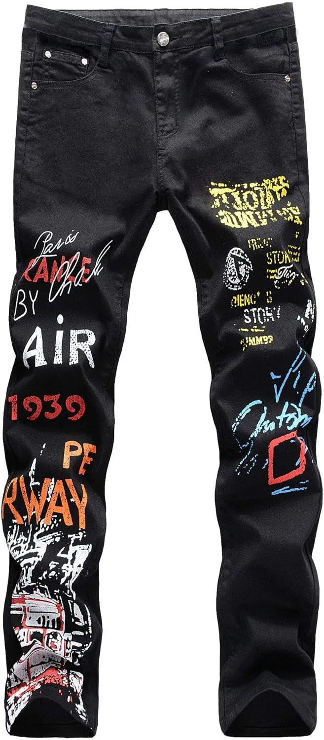 Slim Fit Men's Jeans, Ripped Stretch Jeans Denim Pants