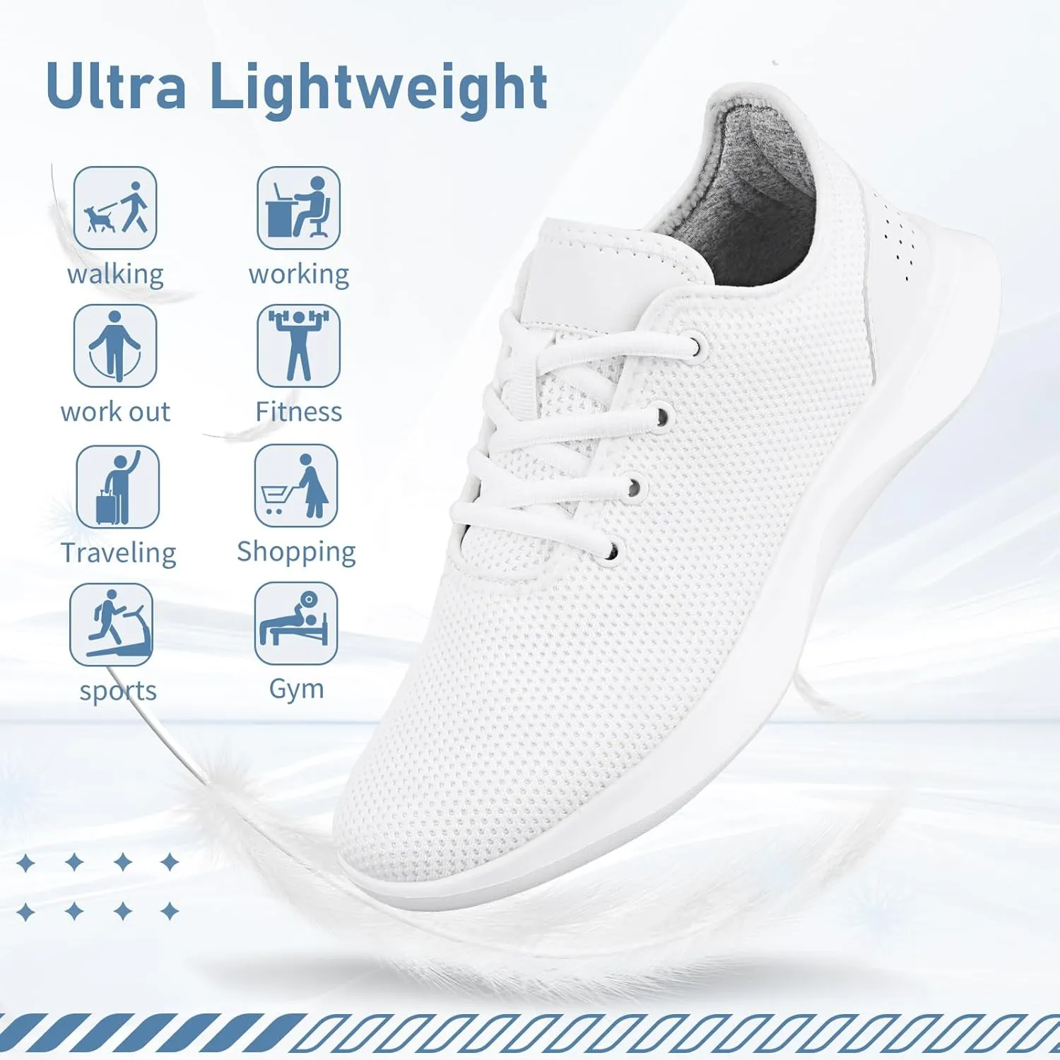 Sneakers for Women Men, Walking Shoes Tree Women’s Runner Sneakers with Arch Support, Comfortable Lightweight Walking Sneakers, Non Slip Athletic Tennis Running Shoes for Gym Workout Yoga Walking