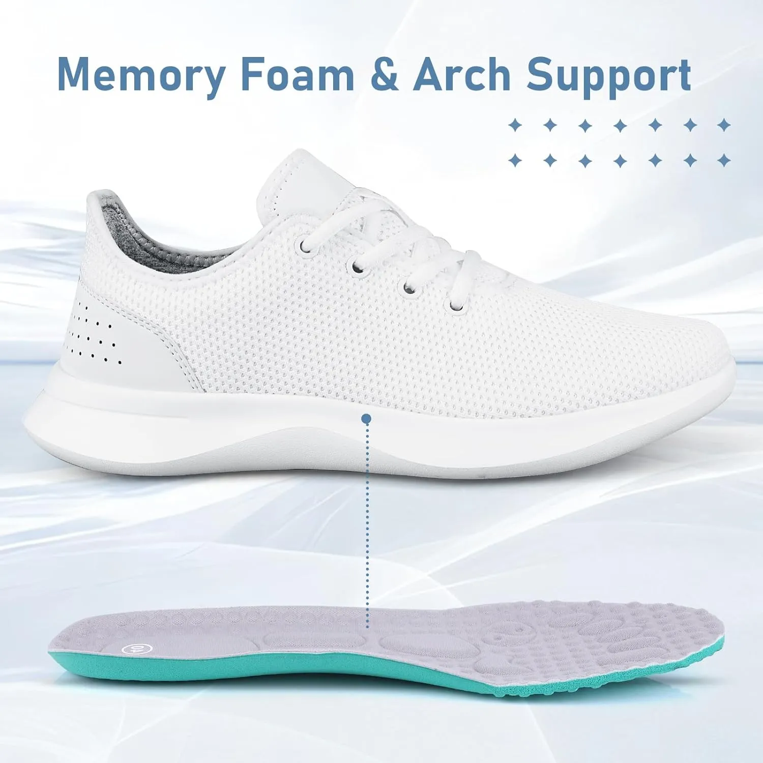 Sneakers for Women Men, Walking Shoes Tree Women’s Runner Sneakers with Arch Support, Comfortable Lightweight Walking Sneakers, Non Slip Athletic Tennis Running Shoes for Gym Workout Yoga Walking