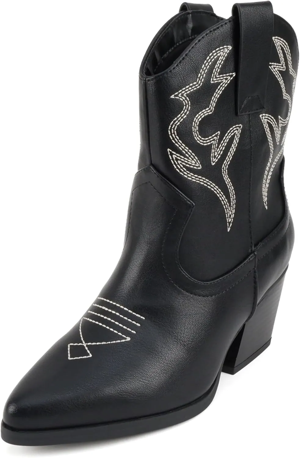 Soda “BLAZING” ~ Women Western Bootie Pointe Toe with Low Heel (Wide Fit Available)