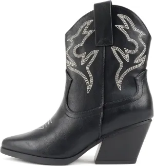 Soda “BLAZING” ~ Women Western Bootie Pointe Toe with Low Heel (Wide Fit Available)