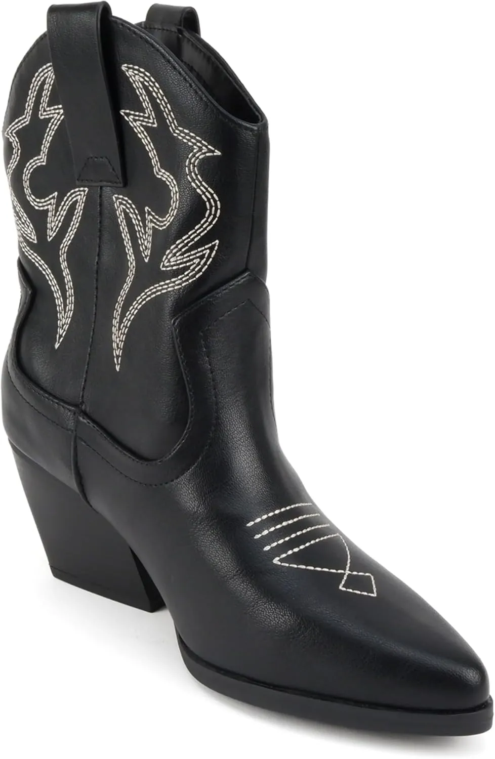 Soda “BLAZING” ~ Women Western Bootie Pointe Toe with Low Heel (Wide Fit Available)