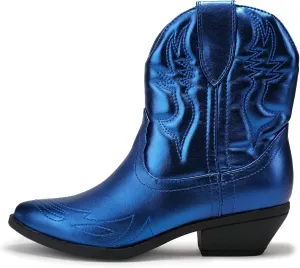 Soda Women Cowgirl Cowboy Western Stitched Ankle Boots Pointed Toe Short Booties Rigging-S (Wide Fit Available)