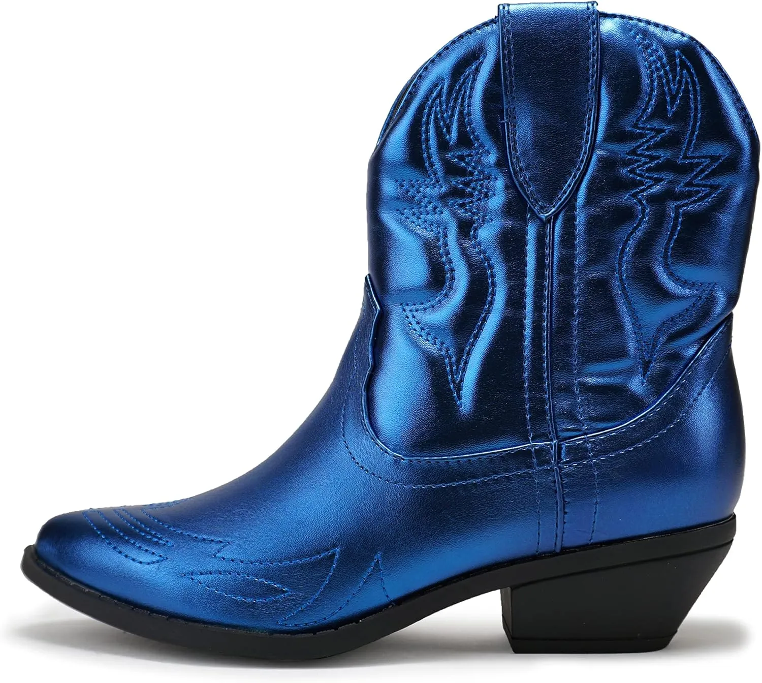 Soda Women Cowgirl Cowboy Western Stitched Ankle Boots Pointed Toe Short Booties Rigging-S (Wide Fit Available)
