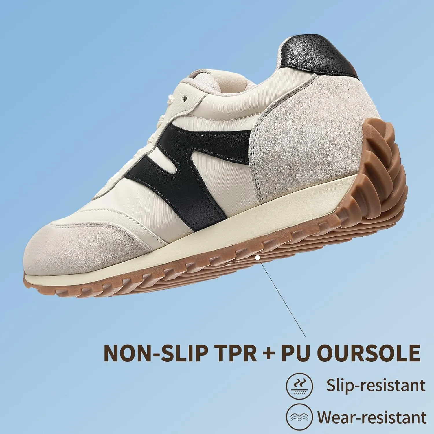 somiliss Wide Toe Sneakers for Women Breathable Fabric Leather Suede Upper Non-Slip PU TPR Outsole Walking Shoes Tennis Running Fashion Sneakers
