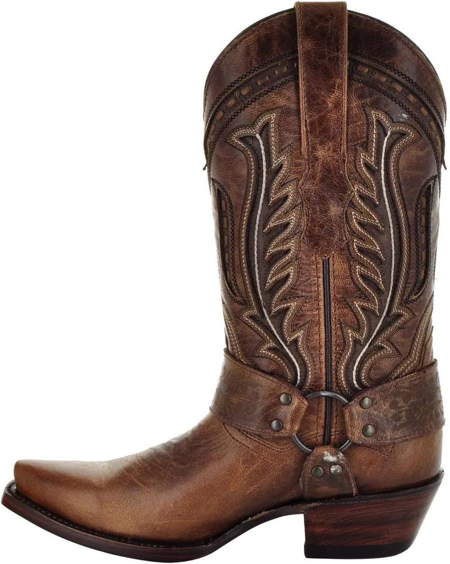 Soto Boots Women's Harness Cowboy Boots, Genuine Leather Cowgirl Boots, Handcrafted Cowboy Boots For Women M50039