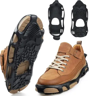 Spikeless Ice Cleats,Black Winter Grippers Perfect for Transitioning Between Outdoor&Indoor Surface Anti Slip Spikeless Crampons for Snow and Ice