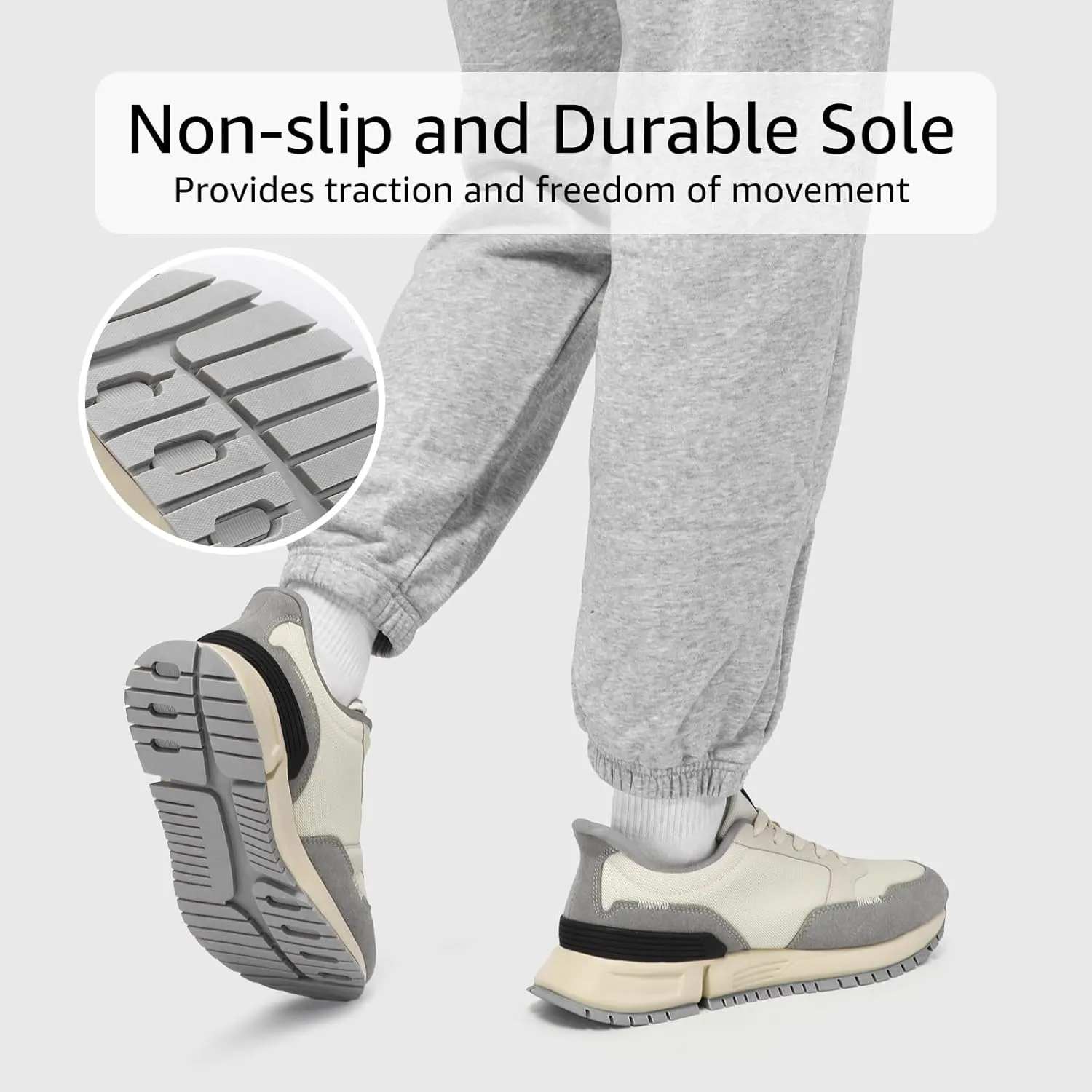 STQ Classic Sneakers for Men Lace-up Mens Walking Running Shoes Casual Tennis Shoes