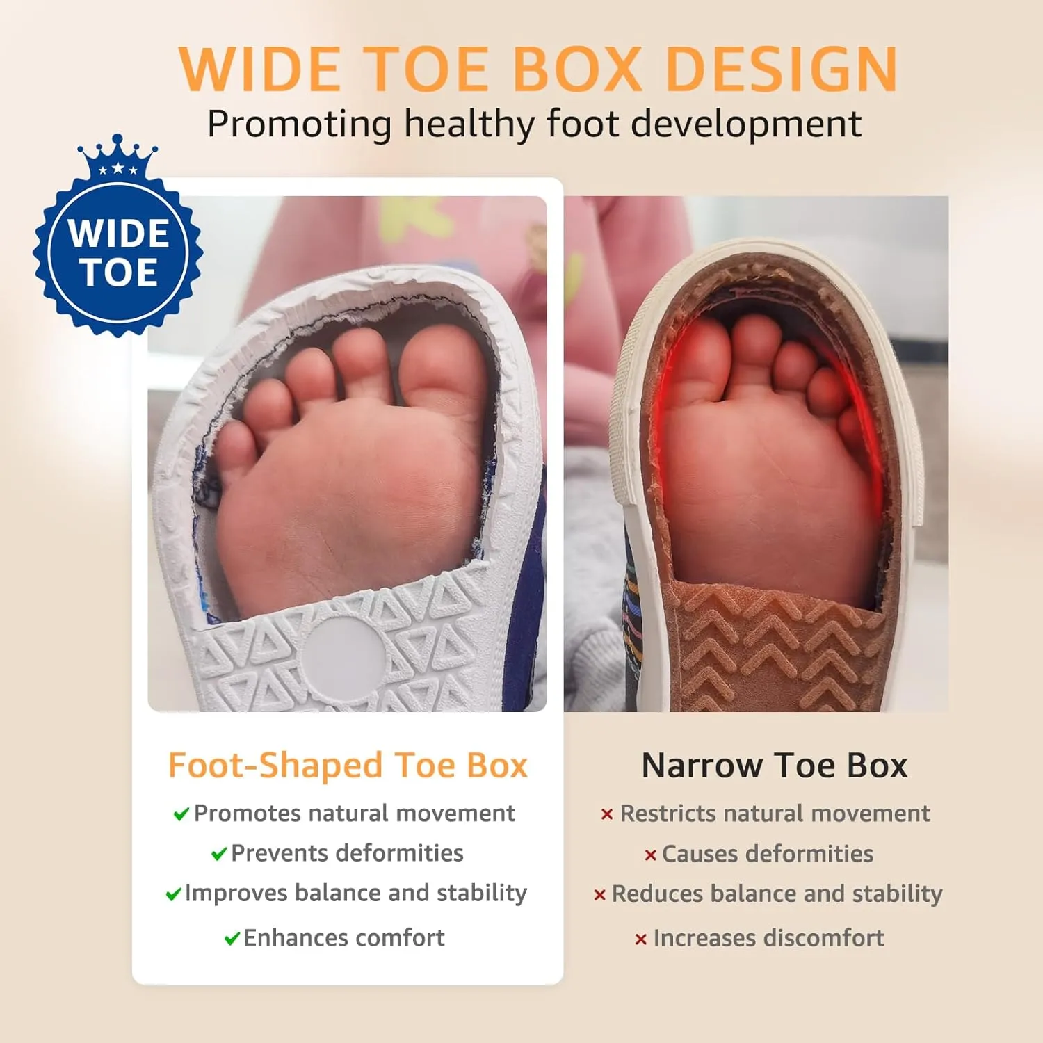 STQ Toddler Wide Toe Box Barefoot Shoes Girls Boys Sneakers Kids Tennis Shoes Lightweight Non-Slip Zero Drop First Walking Shoe Comfort Outdoor Activities School