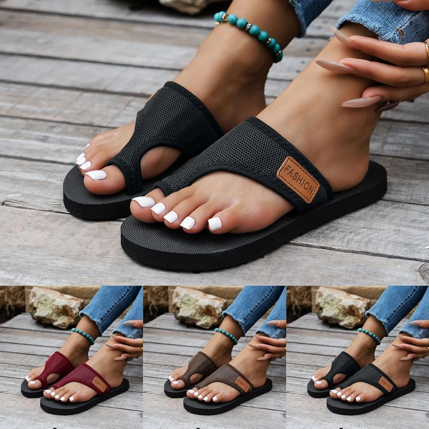 Summer Orthopedic Sandals for Women 2025 Comfortable Breathable Hollow Out Mesh Slide Flat Sandals Non Slip Beach Shower Walking Shoes Indoor Outdoor