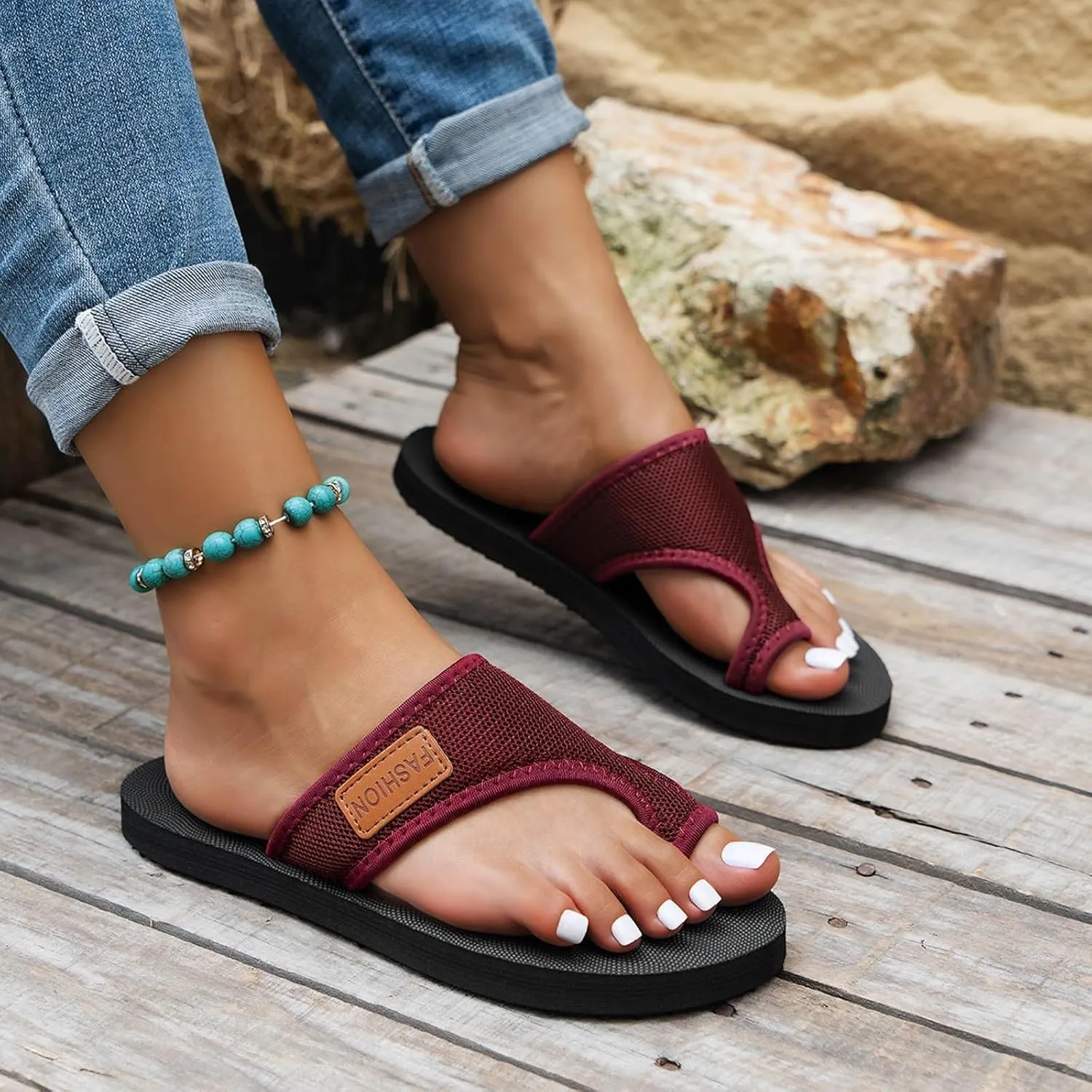 Summer Orthopedic Sandals for Women 2025 Comfortable Breathable Hollow Out Mesh Slide Flat Sandals Non Slip Beach Shower Walking Shoes Indoor Outdoor