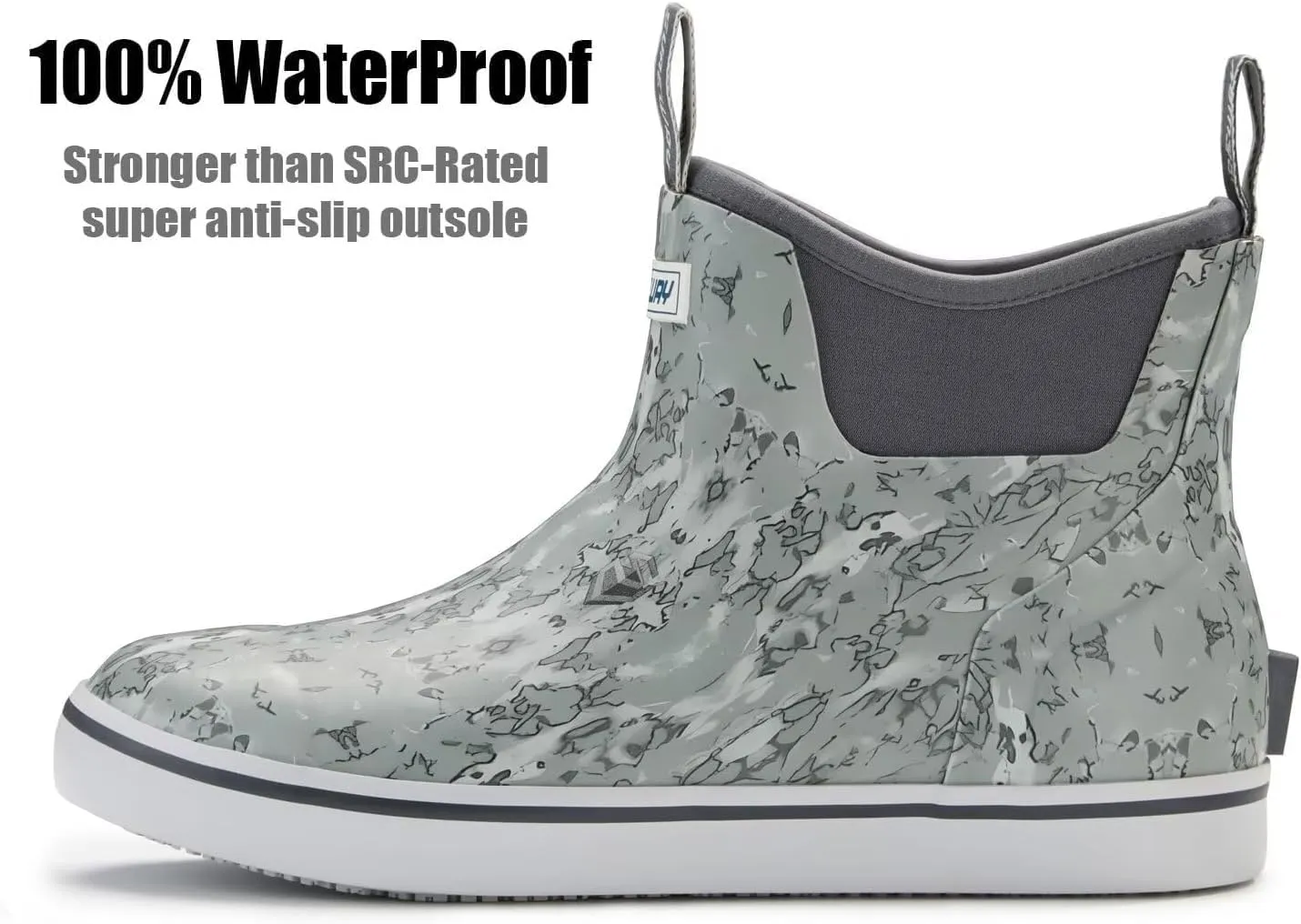 SUREWAY Women's Ankle Fishing Deck Boots for Women,Short Waterproof Neoprene Rubber Rain Boots,Lightweight Garden Work Shoes for Women,Upgraded Slip Resistant,Durable Comfortable