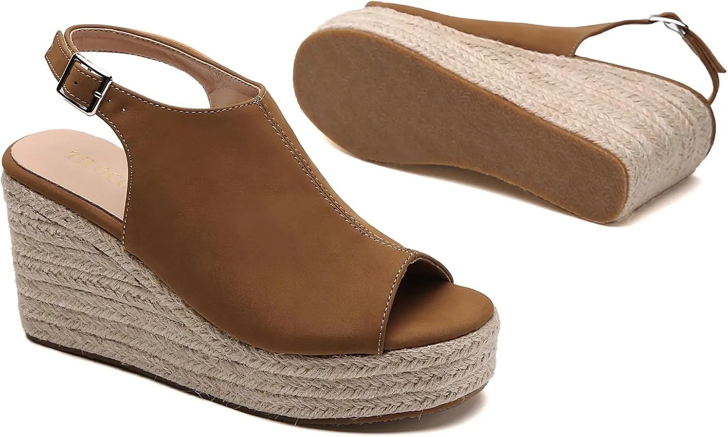 Tilocow Espadrilles Wedges for Women Open Toe Ankle Strap Platform Dressy Casual Sandals Travel Slides