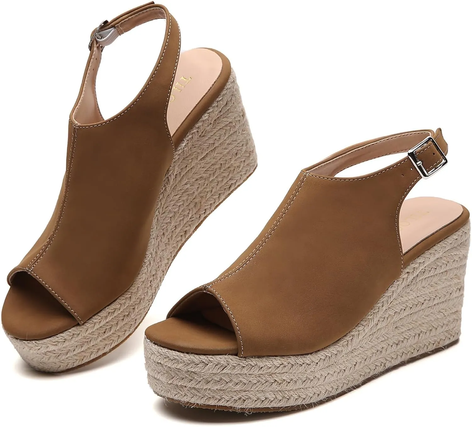 Tilocow Espadrilles Wedges for Women Open Toe Ankle Strap Platform Dressy Casual Sandals Travel Slides