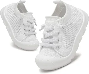 Toddler Baby Girls Boys Shoes Toddler Walking Sneakers Kids Barefoot Slip on Tennis Infant Shoes Lightweight Breathable for First Babies