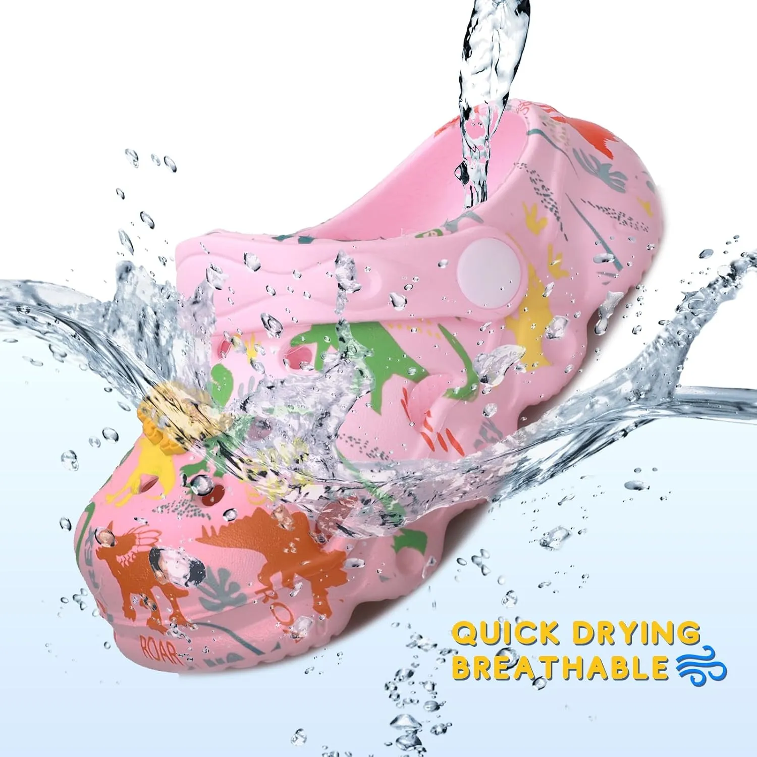 Toddler Clogs Boys Girls Kids Dinosaur Garden Shoes Slip on Sandals Slides Water Summer Shoes for Outdoor Beach Pool