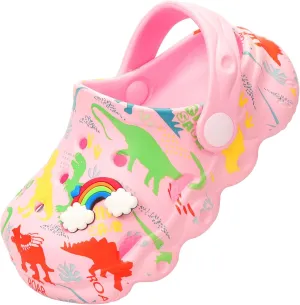 Toddler Clogs Boys Girls Kids Dinosaur Garden Shoes Slip on Sandals Slides Water Summer Shoes for Outdoor Beach Pool