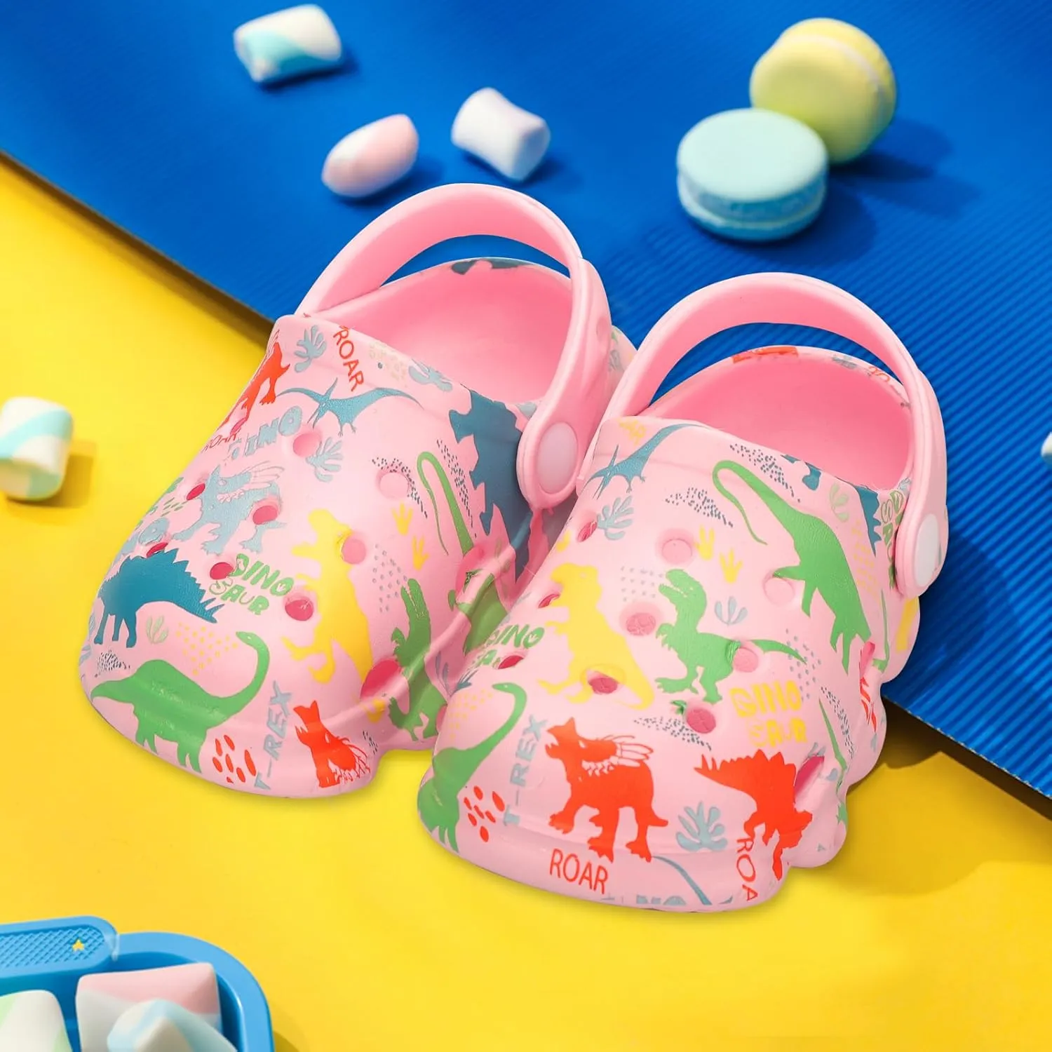 Toddler Clogs Boys Girls Kids Dinosaur Garden Shoes Slip on Sandals Slides Water Summer Shoes for Outdoor Beach Pool