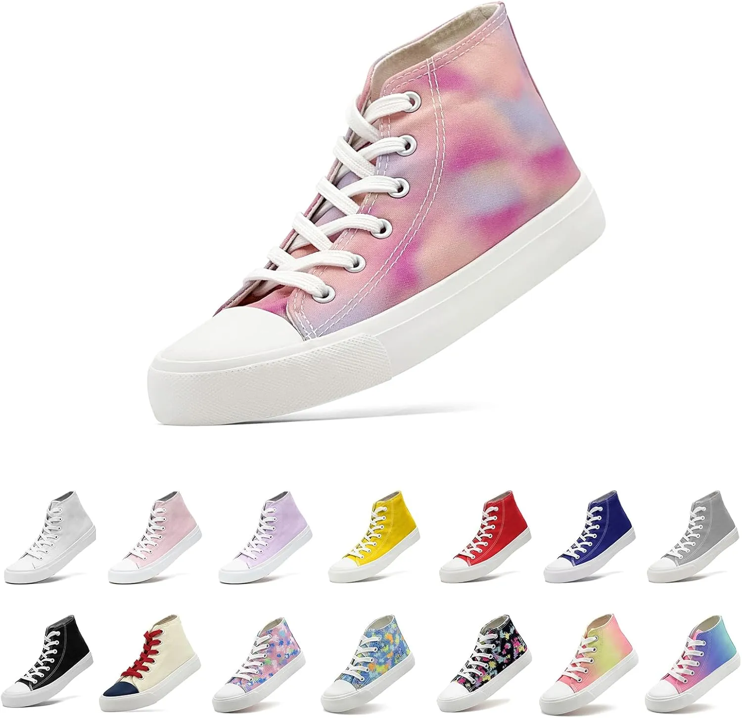 Toddler/Little Sneakers for Girls Boys Kids Fashion High Tops Canvas Shoes Classic Casual Tennis Shoes Colorful Shoes