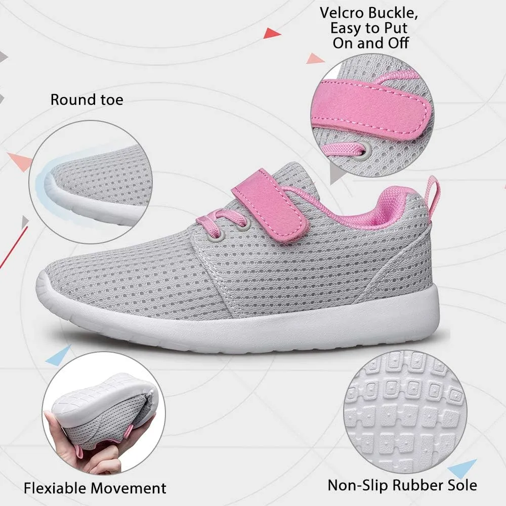 TOEDNNQI Boys Girls Sneakers Kids Lightweight Breathable Strap Athletic Running Shoes for Toddler/Little Kid/Big Kid