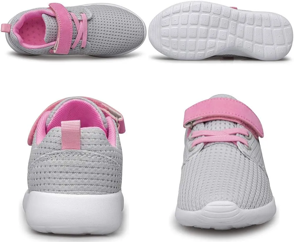 TOEDNNQI Boys Girls Sneakers Kids Lightweight Breathable Strap Athletic Running Shoes for Toddler/Little Kid/Big Kid