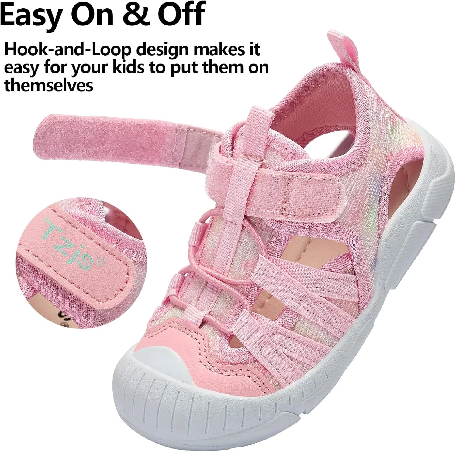 TZJS Boys Girls Water Shoes Kids Lightweight Beach Sport Sandals Breathable Quick Dry Swimming Sandals for Toddler