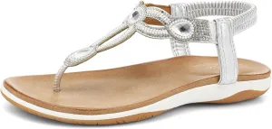 UBFEN Womens Flat Sandals Dress Braided T-Strap Thong Sandals with Arch Support Comfortable for Walking