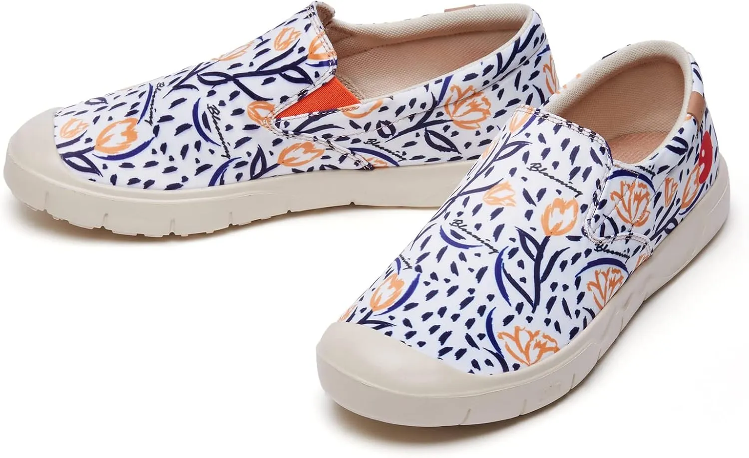 UIN Women's Fashion Sneakers Lightweight Walking Casual Slip Ons Loafers Comfortable Art Painted Travel Shoes Cadiz