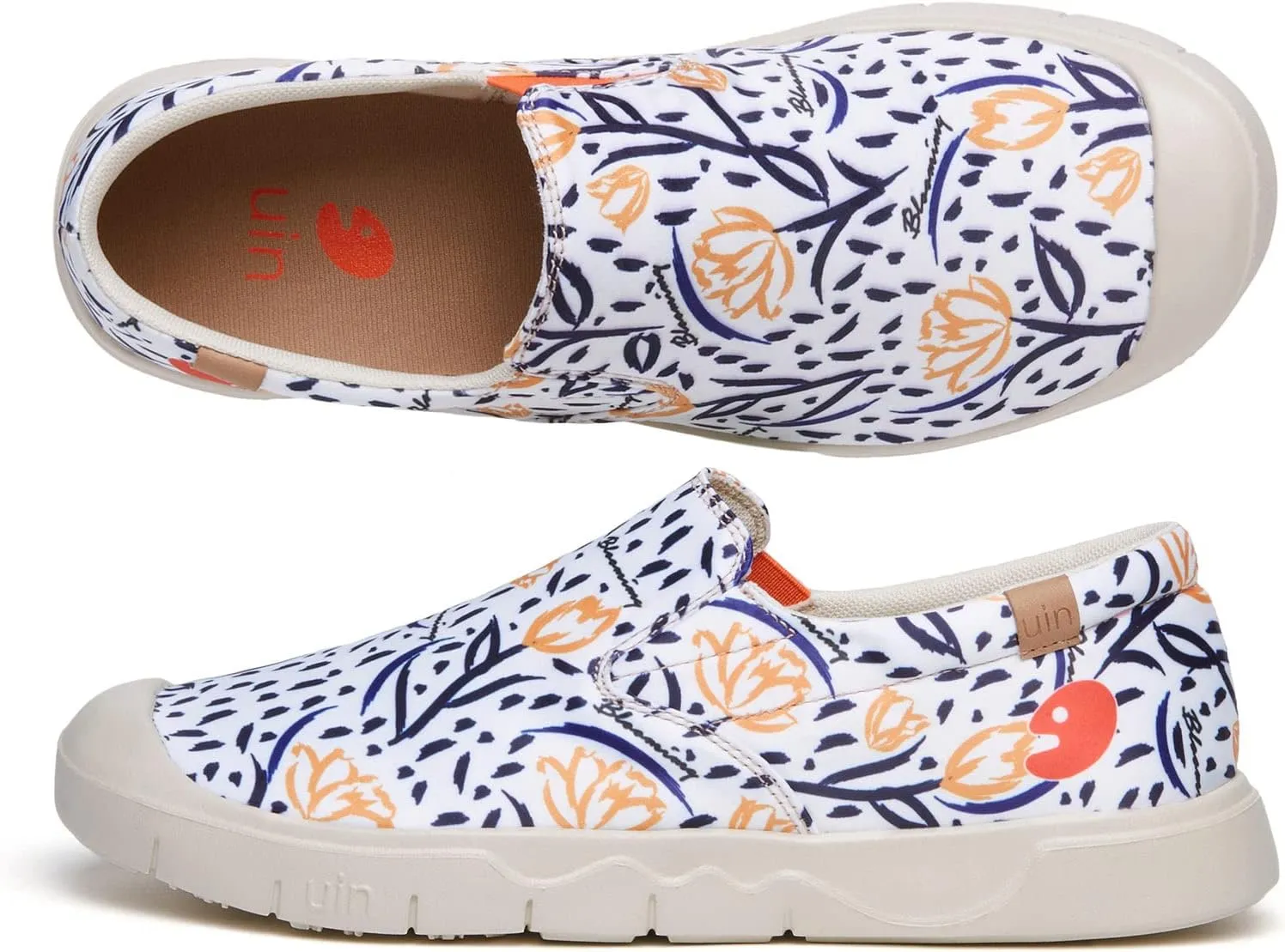 UIN Women's Fashion Sneakers Lightweight Walking Casual Slip Ons Loafers Comfortable Art Painted Travel Shoes Cadiz