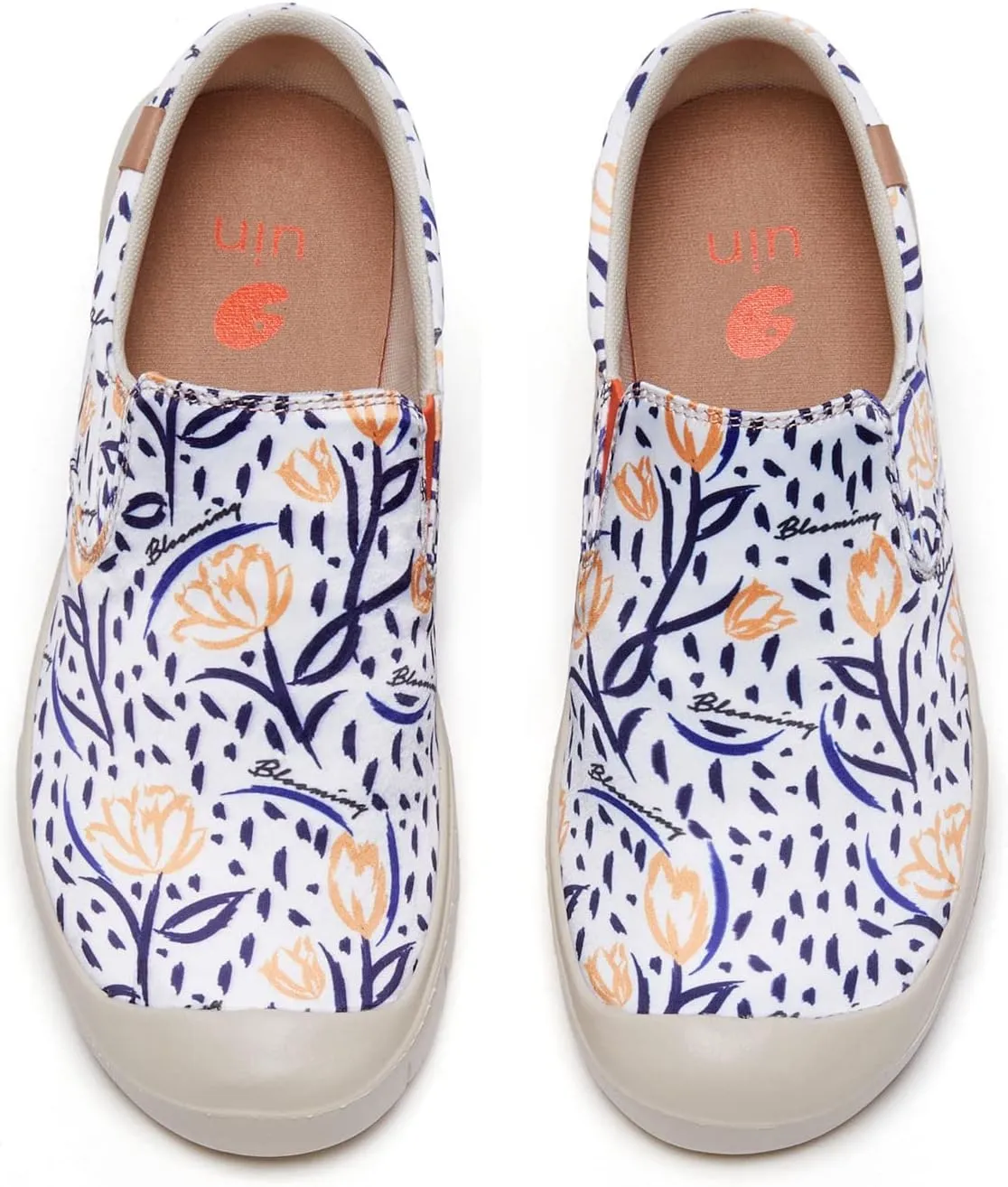 UIN Women's Fashion Sneakers Lightweight Walking Casual Slip Ons Loafers Comfortable Art Painted Travel Shoes Cadiz