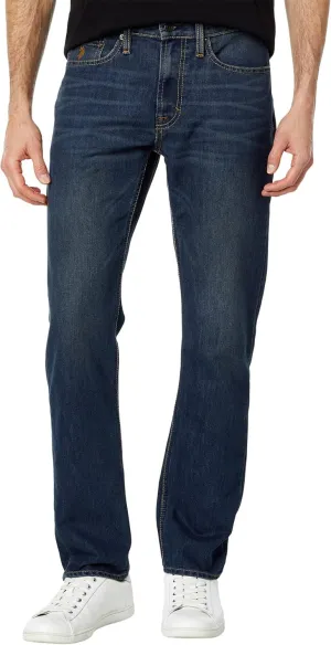 U.S. POLO ASSN. Slim Straight Stretch Five-Pocket Denim Jeans in Blue