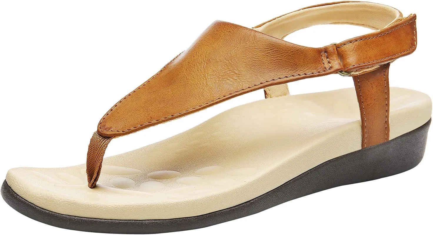 UTENAG Womens Arch Support Sandals Orthotic Adjustable Thong Flip Flops Shoes