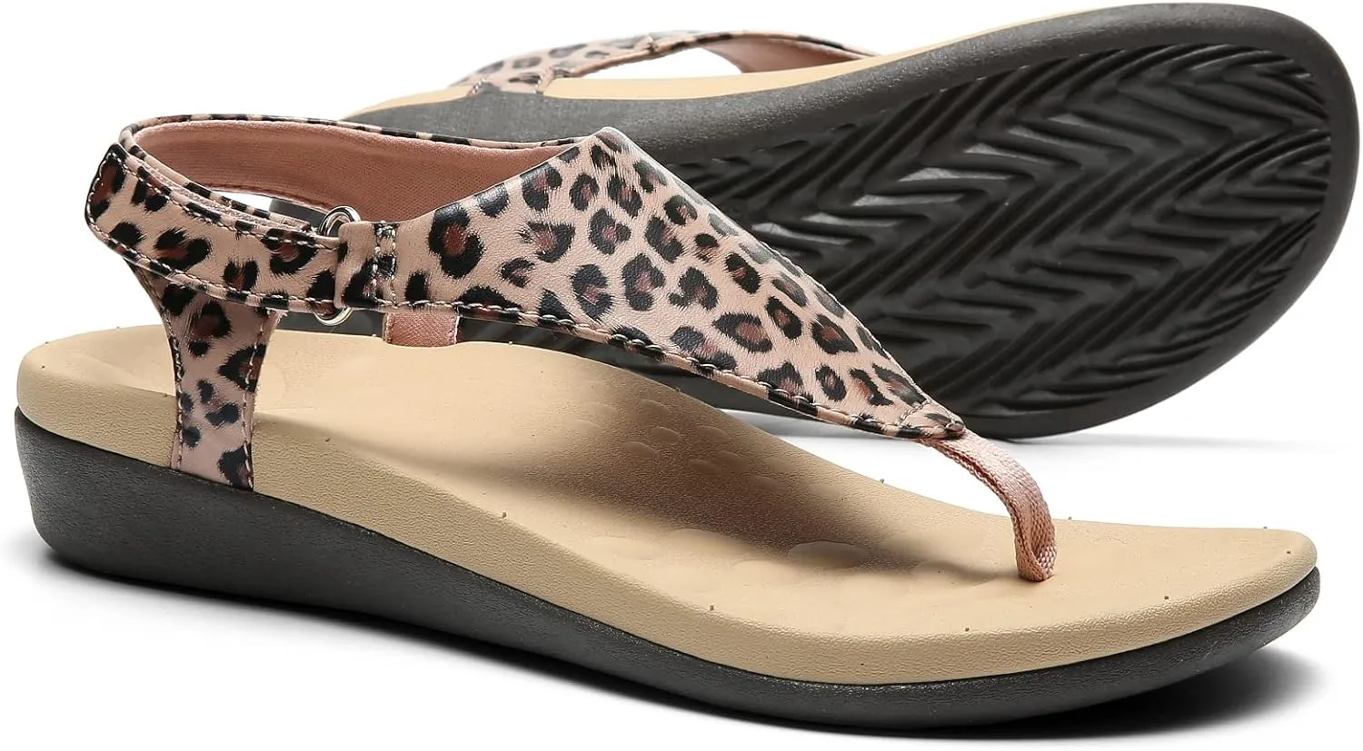 UTENAG Womens Arch Support Sandals Orthotic Adjustable Thong Flip Flops Shoes