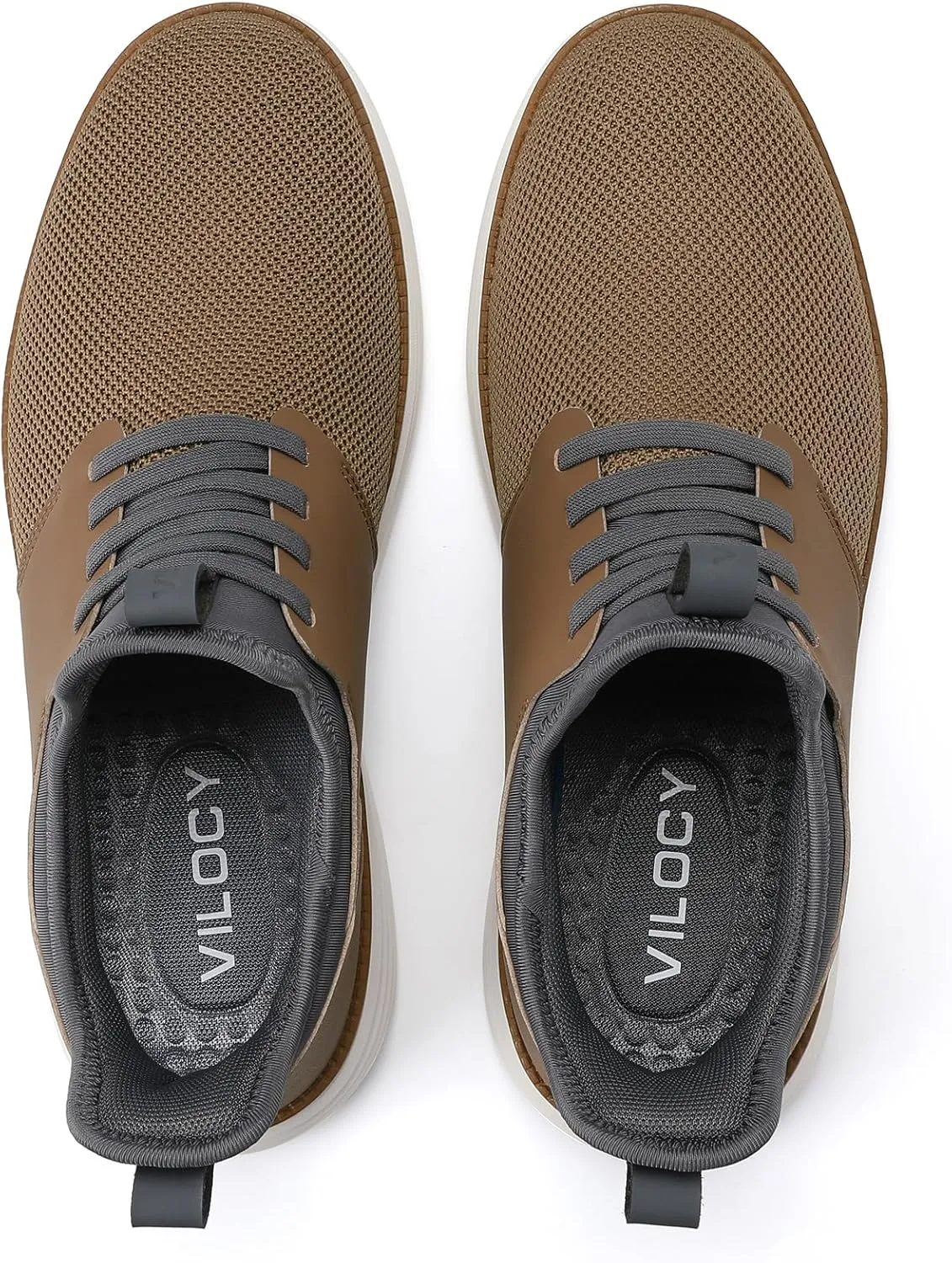 VILOCY Mens Slip On Casual Dress Shoes Hands Free Laceless Fashion Sneakers Comfortable Mesh Tennis Walking Shoes