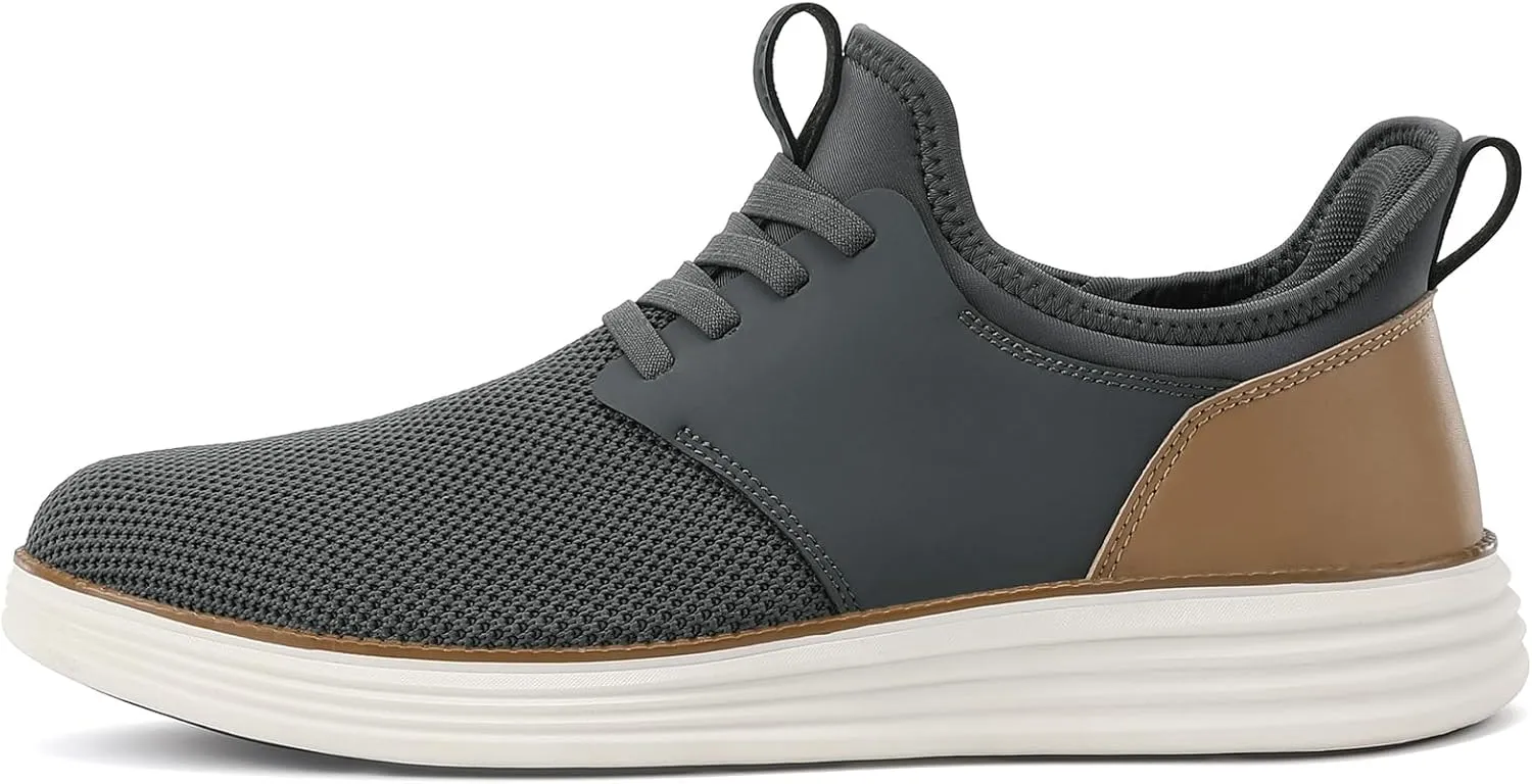 VILOCY Mens Slip On Casual Dress Shoes Hands Free Laceless Fashion Sneakers Comfortable Mesh Tennis Walking Shoes