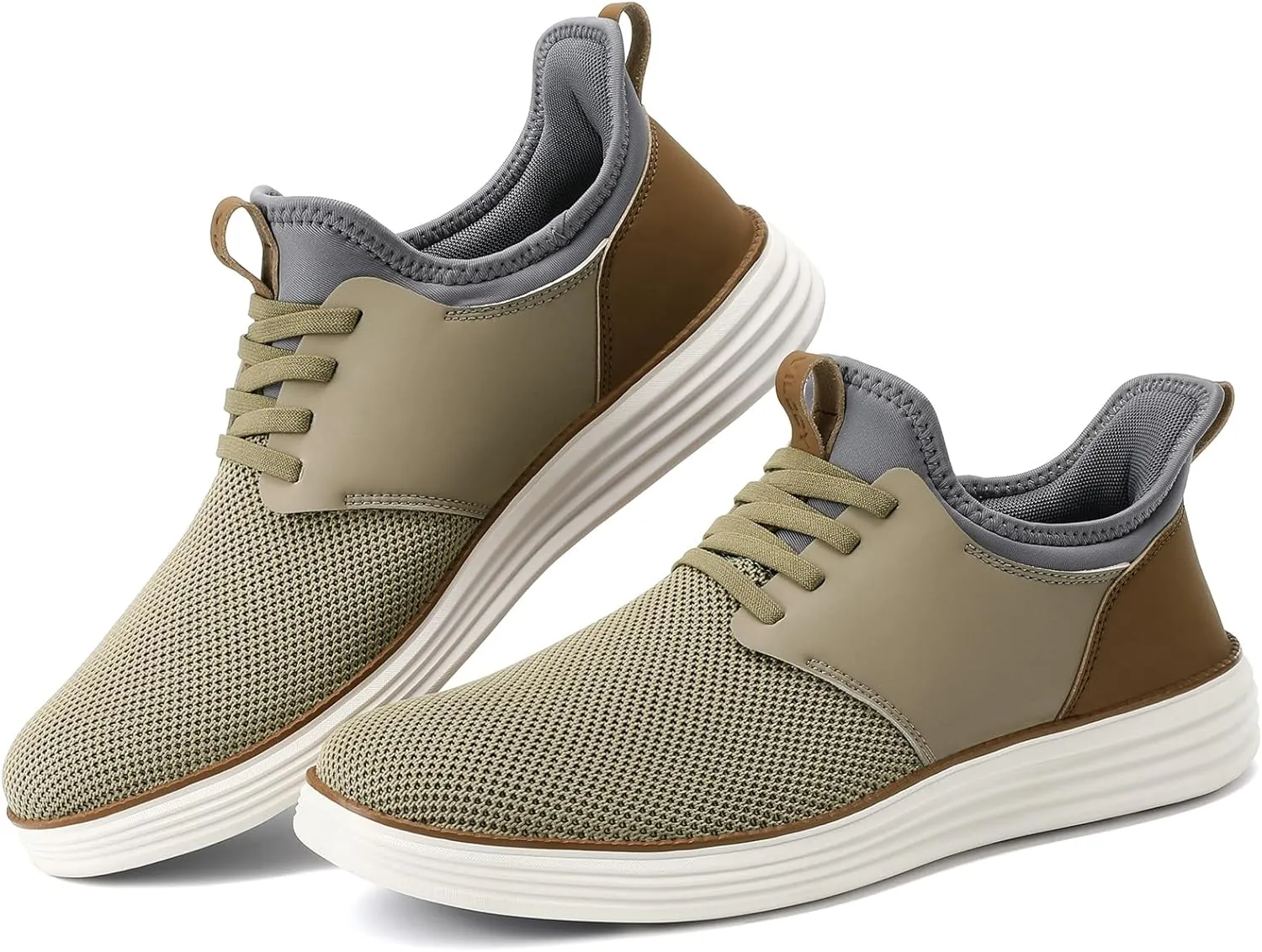 VILOCY Mens Slip On Casual Dress Shoes Hands Free Laceless Fashion Sneakers Comfortable Mesh Tennis Walking Shoes