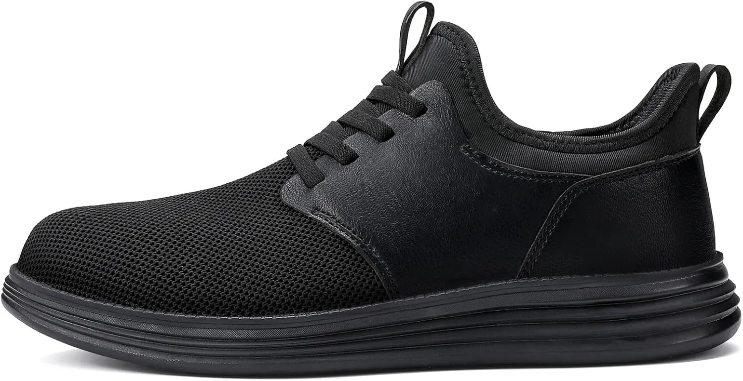 VILOCY Mens Slip On Casual Dress Shoes Hands Free Laceless Fashion Sneakers Comfortable Mesh Tennis Walking Shoes