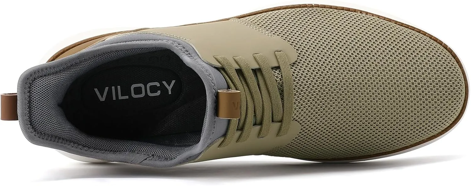 VILOCY Mens Slip On Casual Dress Shoes Hands Free Laceless Fashion Sneakers Comfortable Mesh Tennis Walking Shoes