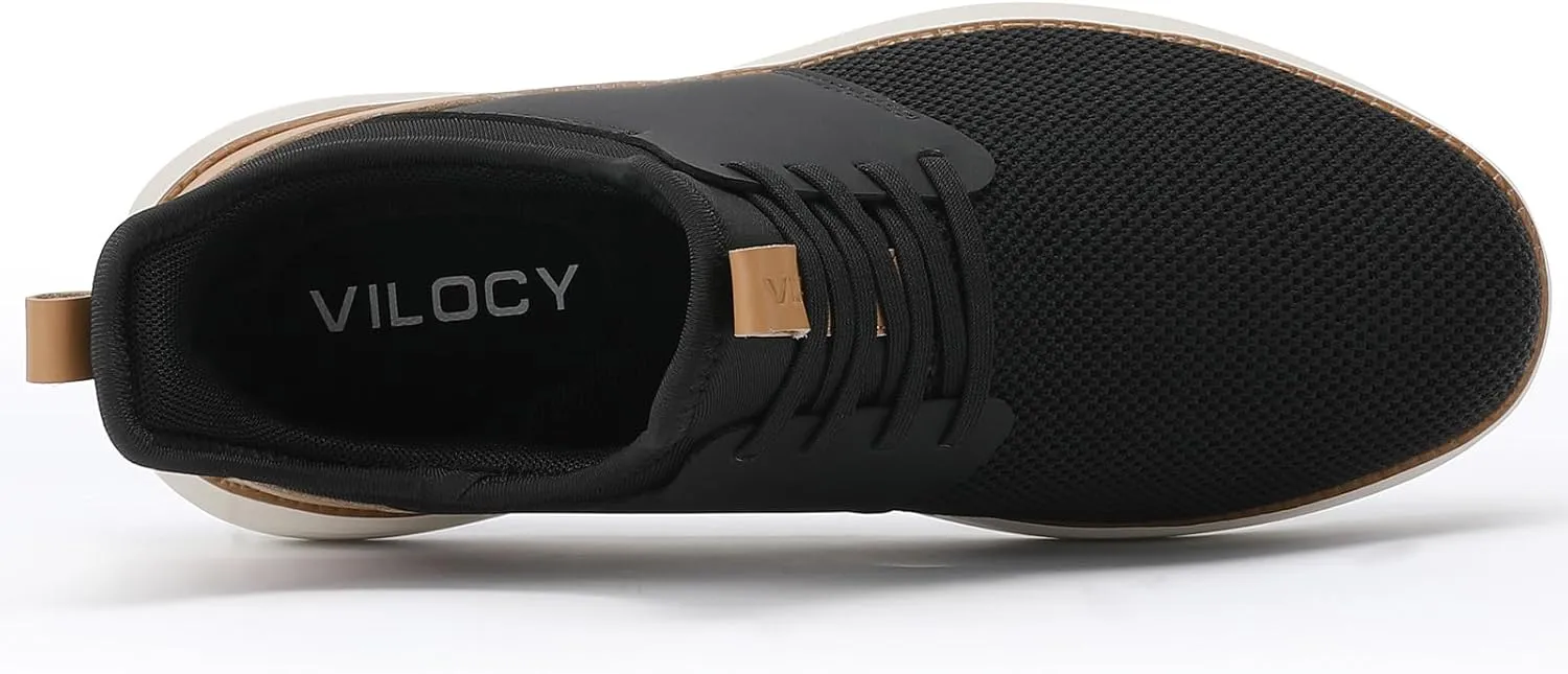 VILOCY Mens Slip On Casual Dress Shoes Hands Free Laceless Fashion Sneakers Comfortable Mesh Tennis Walking Shoes