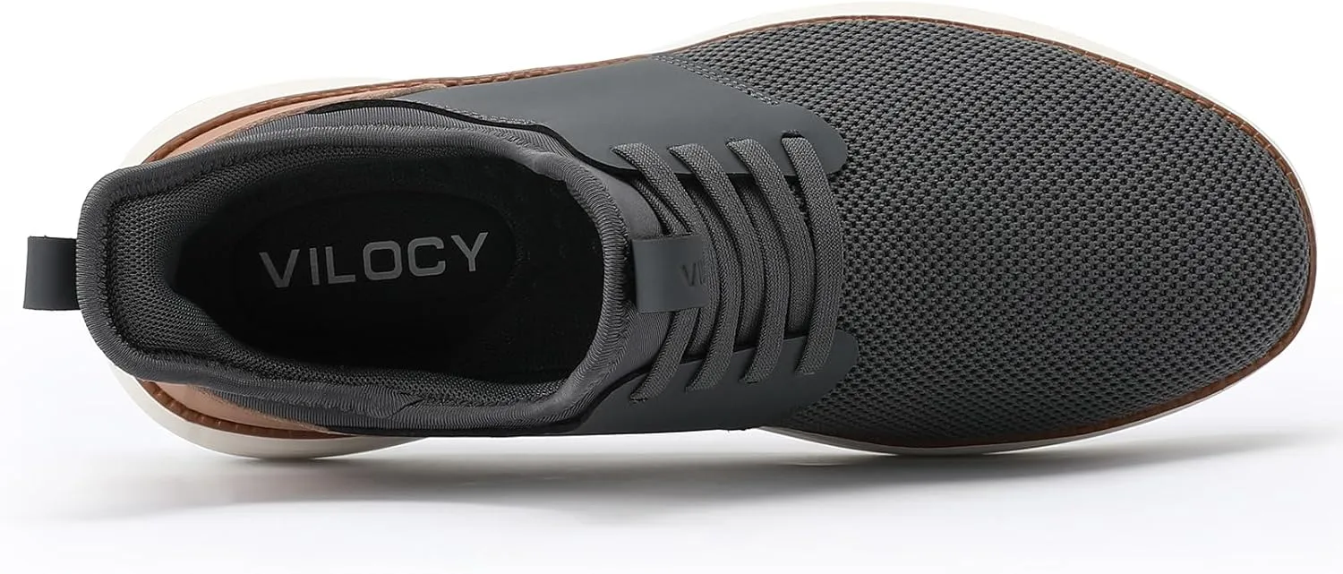 VILOCY Mens Slip On Casual Dress Shoes Hands Free Laceless Fashion Sneakers Comfortable Mesh Tennis Walking Shoes