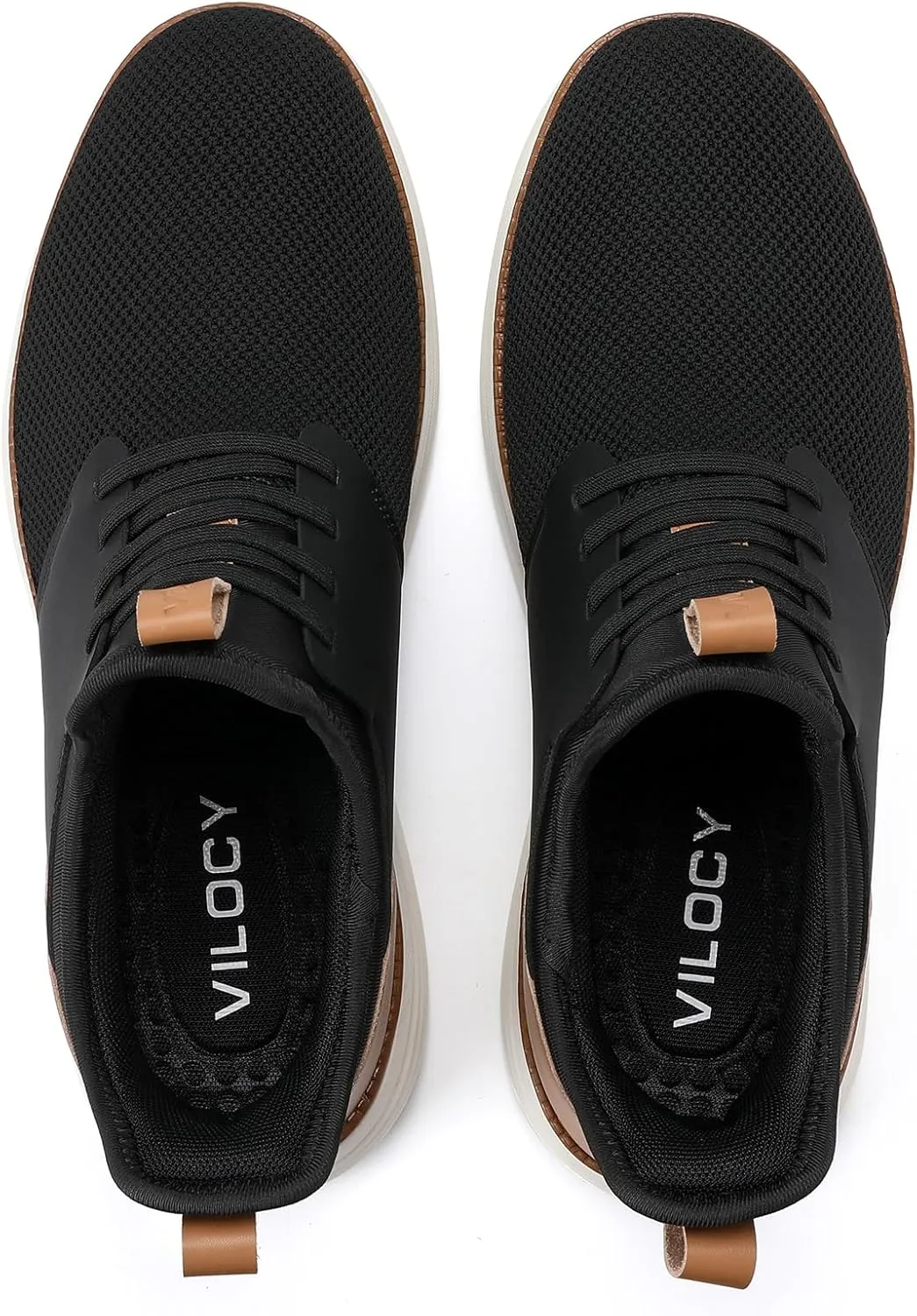 VILOCY Mens Slip On Casual Dress Shoes Hands Free Laceless Fashion Sneakers Comfortable Mesh Tennis Walking Shoes