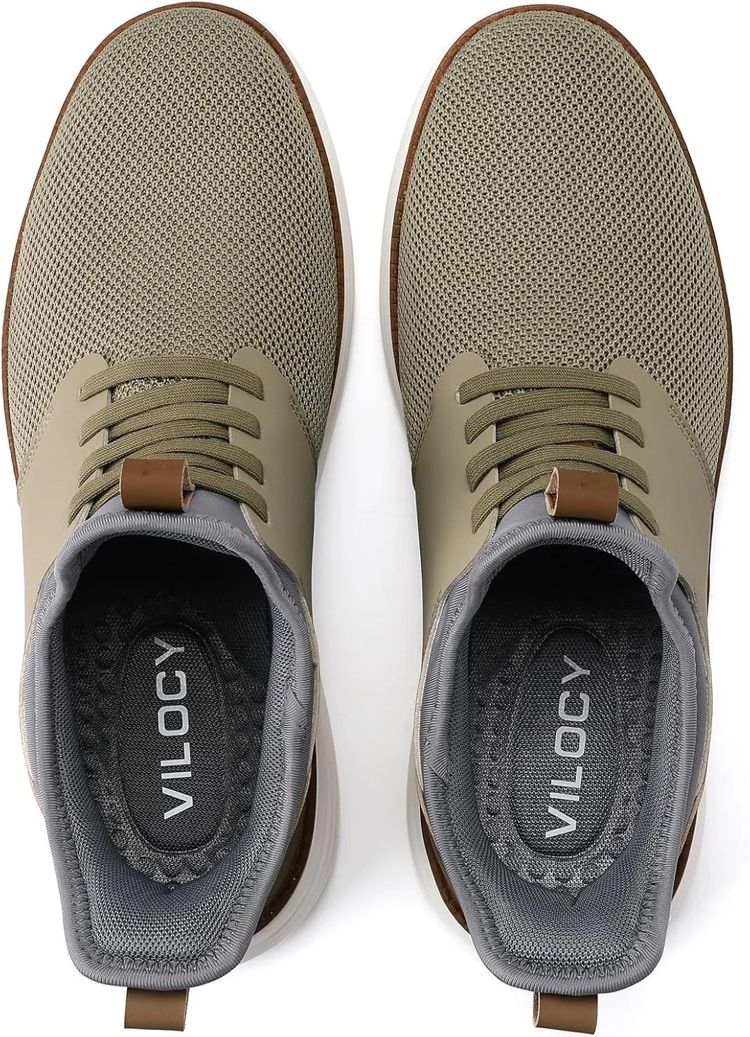 VILOCY Mens Slip On Casual Dress Shoes Hands Free Laceless Fashion Sneakers Comfortable Mesh Tennis Walking Shoes