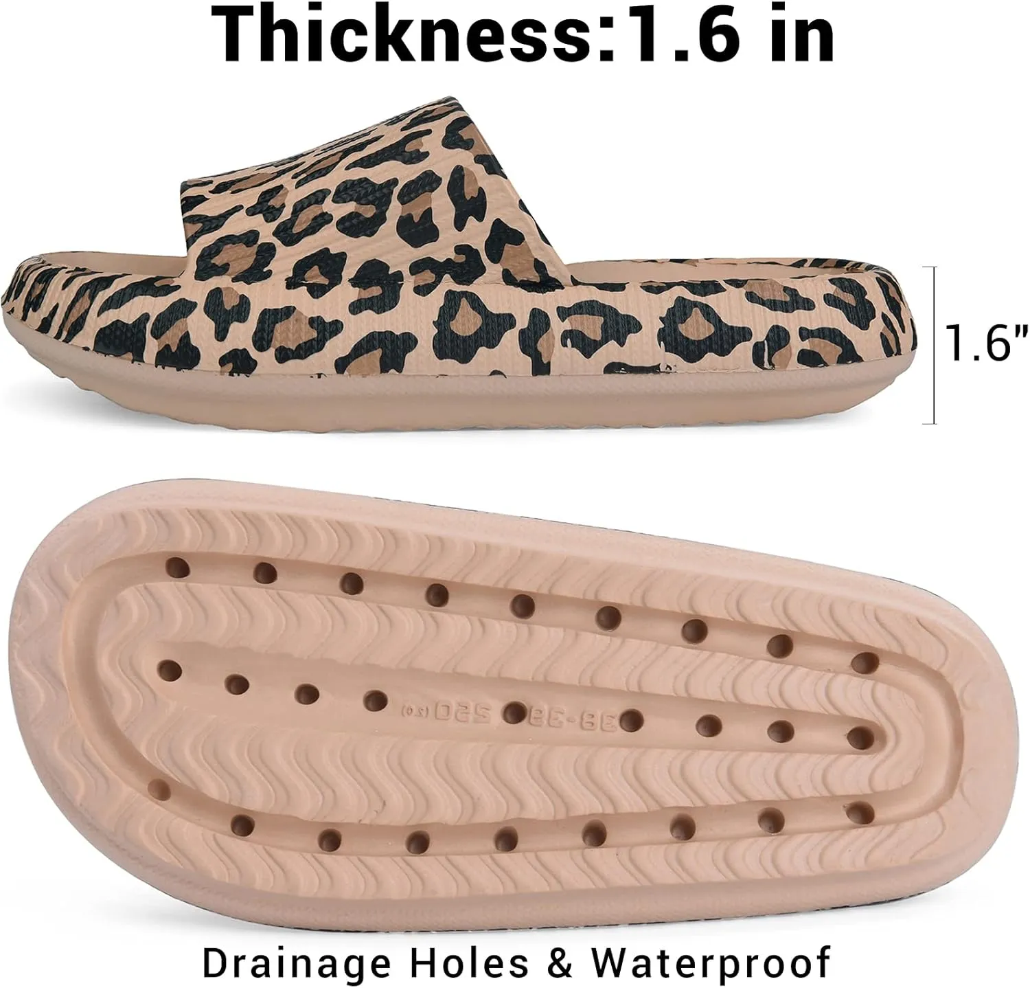 VONMAY Cloud Slides for Men and Women Quick Drying Pillow Slippers Non-Slip Shower Sandals with Cushioned Thick Sole for Comfort & Support