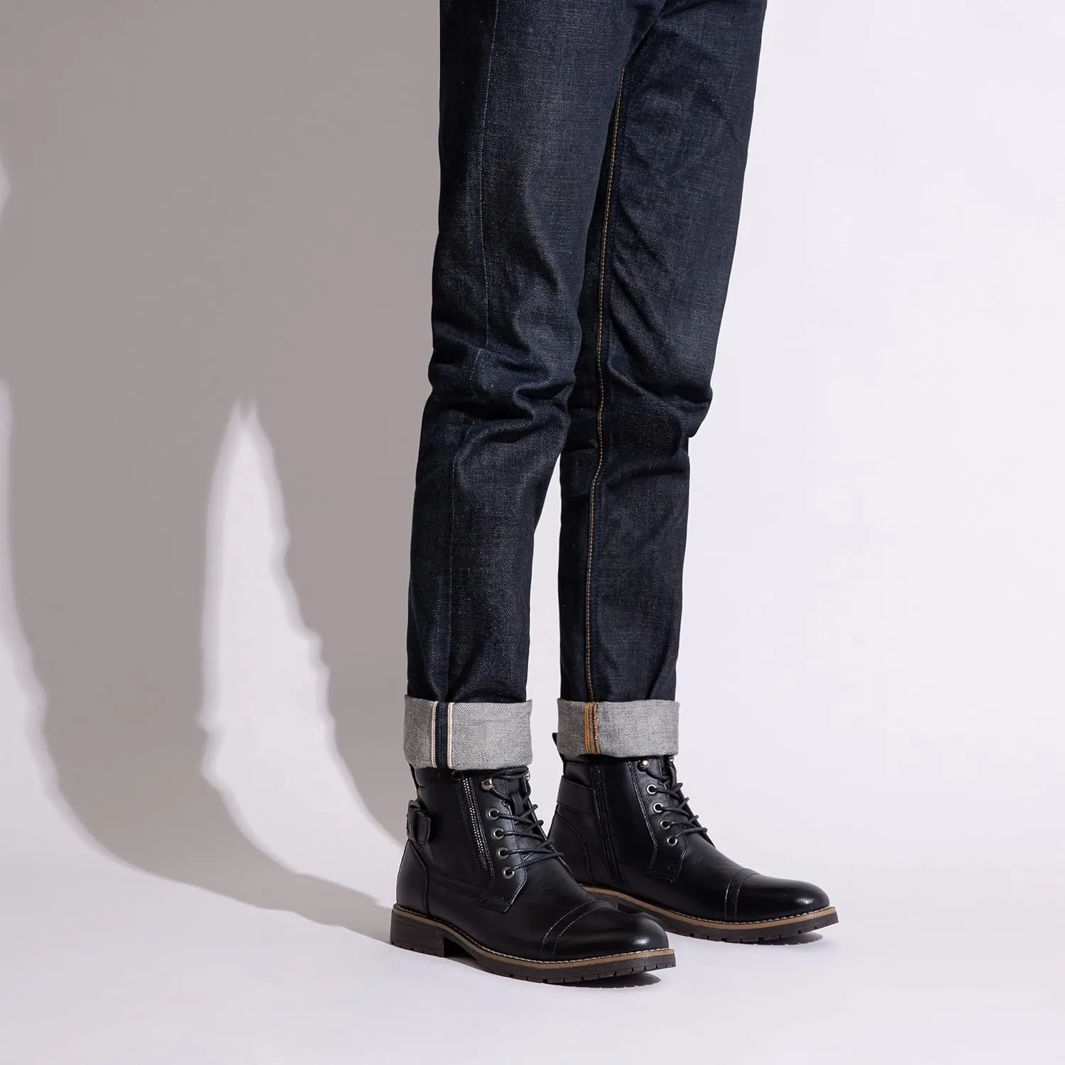 Vostey Men's Boots Boots for Men Casual Boots Motorcycle Combat Ankle Dress Boots Mens