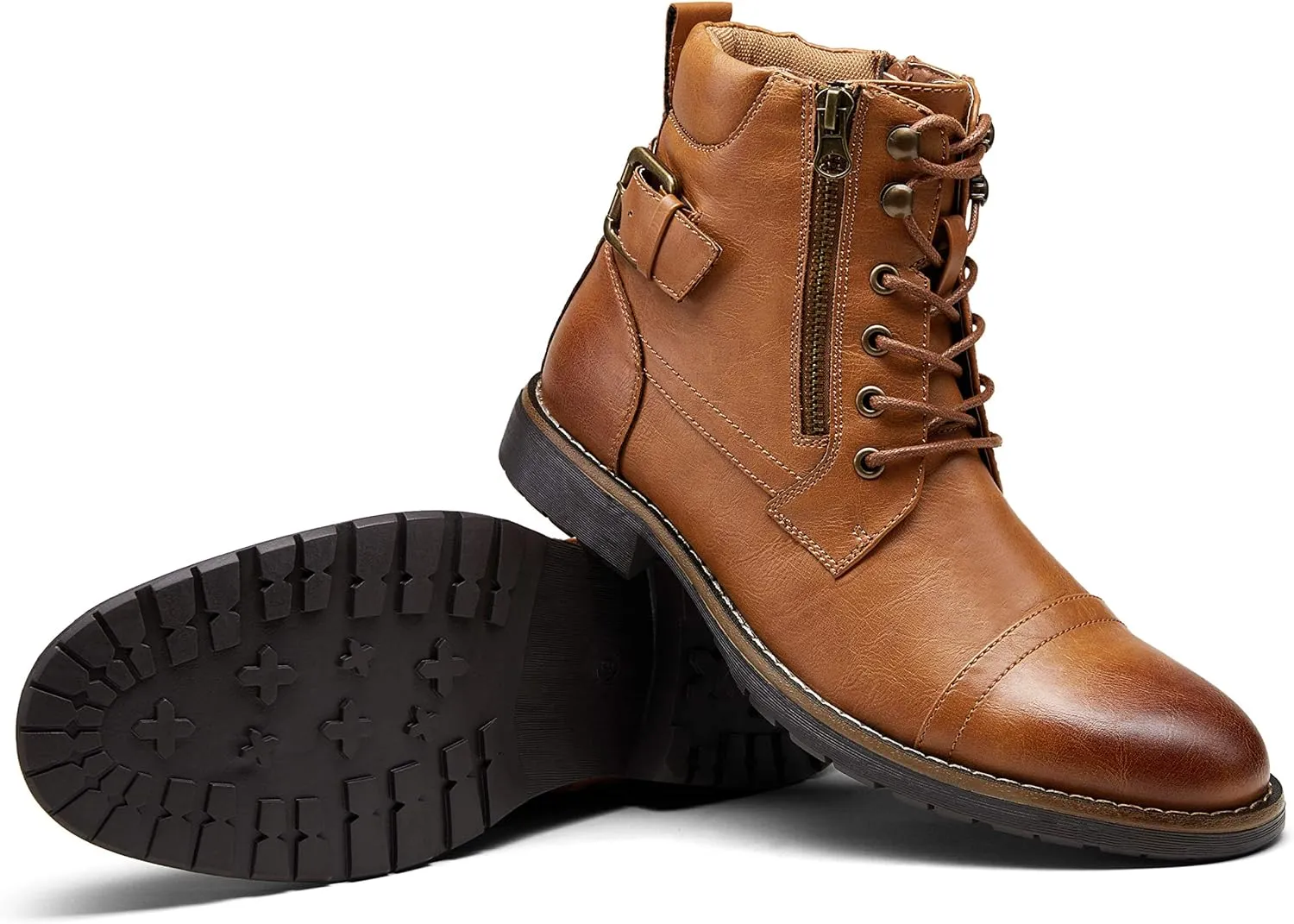 Vostey Men's Boots Boots for Men Casual Boots Motorcycle Combat Ankle Dress Boots Mens