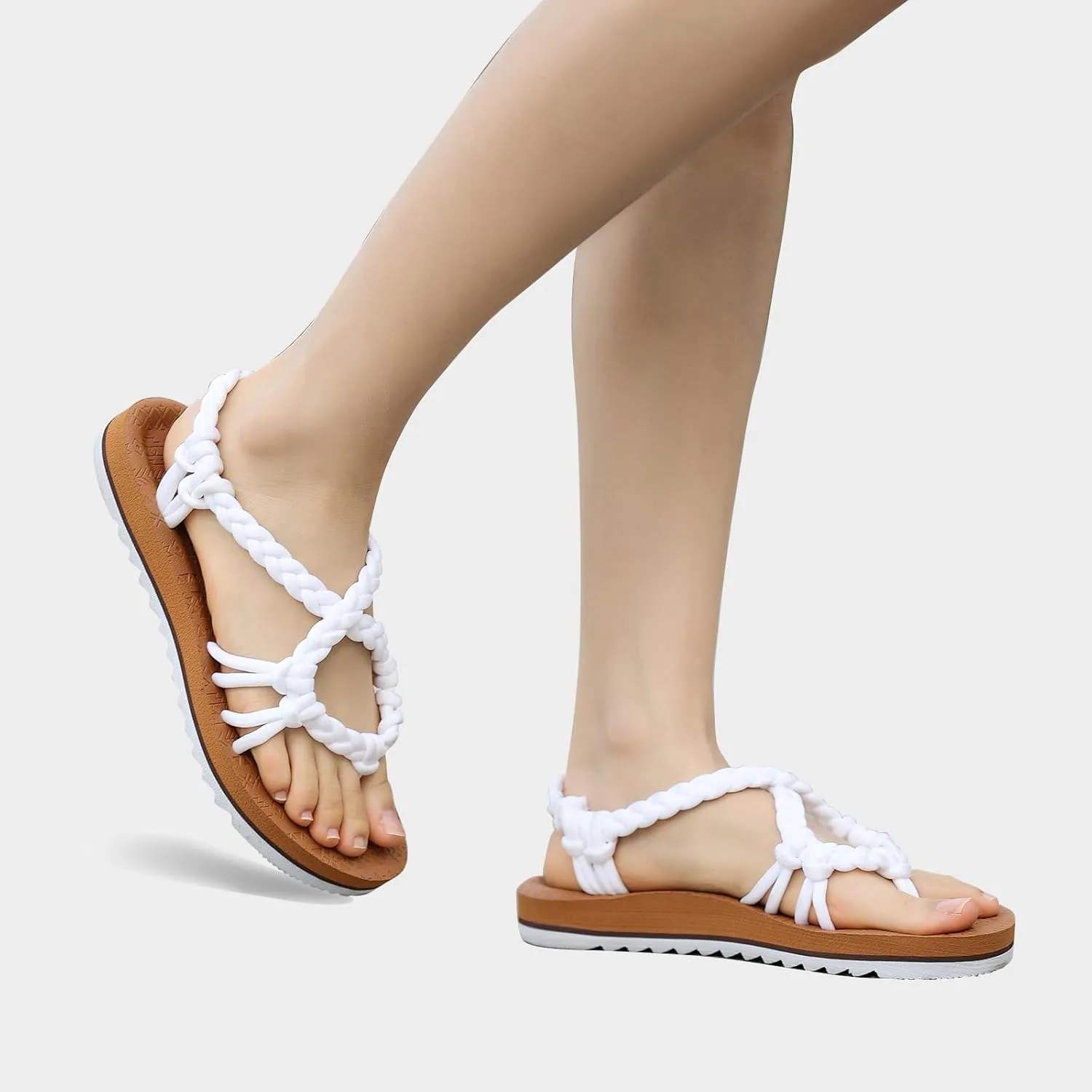 Walking Sandals Women,Arch Support Sandals Women's,Comfortable Flat Sandals with Flip Flops for Beach Travel