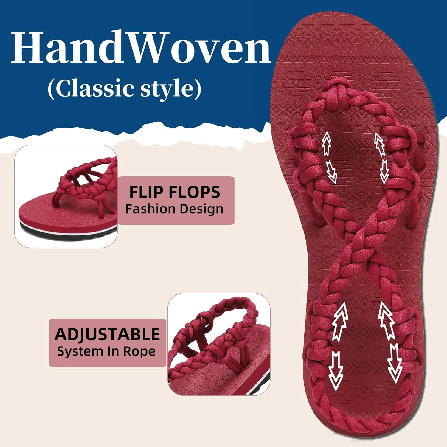 Walking Sandals Women,Arch Support Sandals Women's,Comfortable Flat Sandals with Flip Flops for Beach Travel