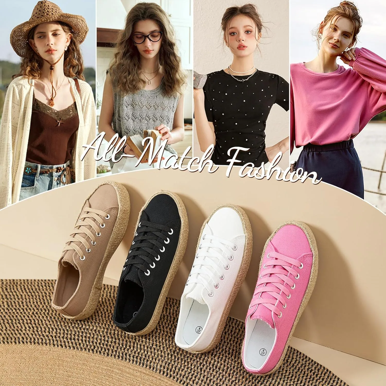 Waluzs Canvas Shoes for Women White Platform Sneakers Low Top Lace Up Tennis Shoes Comfortable Casual Walking Shoes